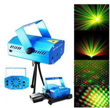 PROJEKTOR LASEROWY LASER DISCO LEDOWY LED3D+STATYW