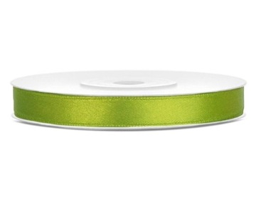 TASIEMKA WSTĄŻKA SATYNOWA jasnozielona 6 mm x 25 m na kokardy do prezentó