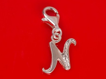 CHARMS litera SREBRO 925 N literka do bransoletki