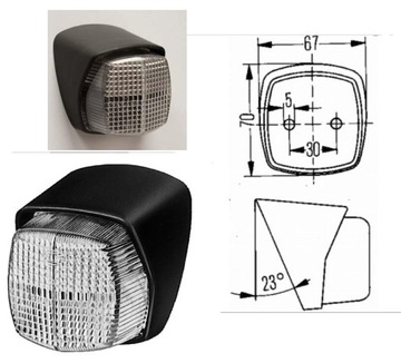 Lampa obrysowa przednia pozycyjna Biała Hobby