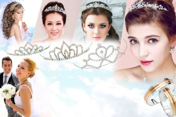 DIADEM TIARA KORONA opaska do wlosów ŚLUBNA