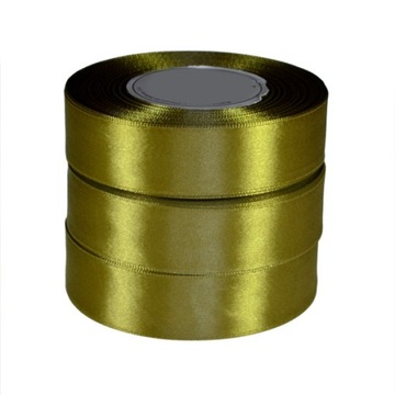 Wstążki satynowe 25 mm ZŁOTA OLIWKA 8127 32M ROL