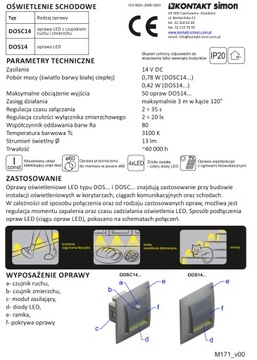 SIMON 54 lampka oprawa schodowa LED biała 12V