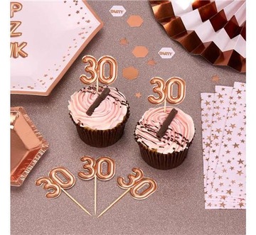 PIKERY TOPPERY NA TORT KARTECZKI NA PIKU 30 URODZINY-20 SZTUK-3659