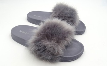 ТАПОЧКИ ТЁПЛЫЕ С МЕХОМ, СЕРЫЕ, ЦВЕТ S.39