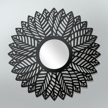 Lustro ścienne LIFFA 80cm, Lustro okrągłe, DREWNO