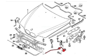 ТРОС КАПОТА ДВИГАТЕЛЬ МЕХАНИЗМ КАПОТА BMW E39 BMW