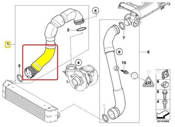 BMW E65 E66 E67 730D M57N PŘÍVOD TRUBKA WAZ TURBO INTERCOOLER