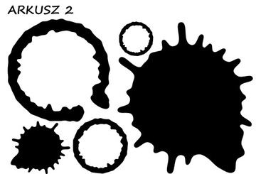 naklejki na szybę ścianę figury plamy kawy kolory