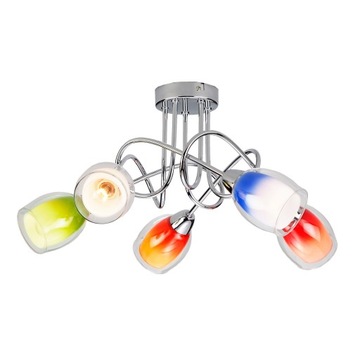 Lampa Plafon żyrandol kolorowe klosze CHROM