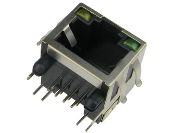 Gniazdo RJ45 8P8C kątowe ekranowane z LED /0685