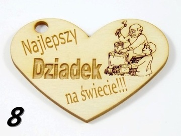 BRELOK zawieszka MAGNES dziadek WZORY serce