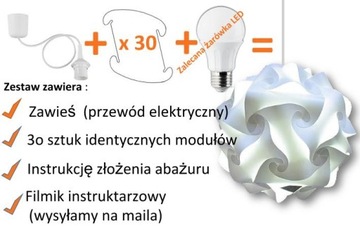 Skandynawska Lampa sufitowa wisząca Puzzle biała L