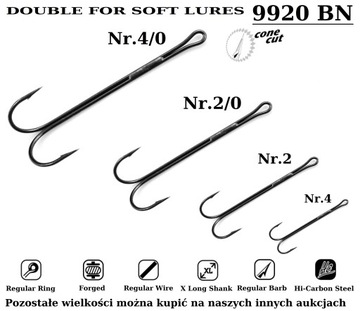 5 x VMC 9920 BN № 2/0 ДВОЙНОЙ КРЮЧОК ДЛЯ МЯГКИХ ПРИМЕНОК