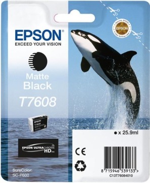 Tusz org. Epson T7608 Matte Black SC-P600 P600