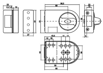 Замок GERDA ZN-200 верхний, 4 ключа, БЕЛЫЙ СЕРТИФИКАТ