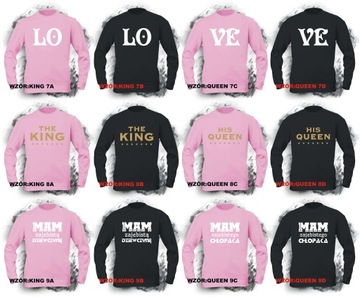 Bluza KING QUEEN bluzy na WALENTYNKI dla PAR S
