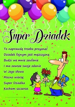 dyplom SUPER DZIADEK prezent na dzień dziadka