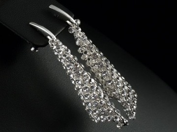 Серьги Crystal MESH с элементами Kr Swarovski 6см 925