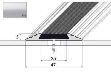 Listwa alu progowa A10 antypoślizgowa 180cm SREBRO