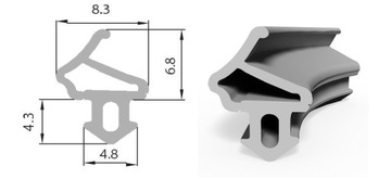 СЕРЫЙ уплотнитель окна из EPDM s-1172A