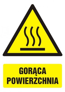 Gorąca powierzchnia naklejka 5,25x7,4