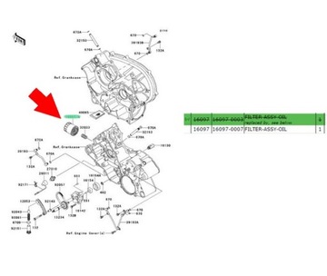 ОРИГИНАЛЬНЫЙ МАСЛЯНЫЙ ФИЛЬТР Kawasaki ULTRA 250 260 300 310 гидроцикл STX-15F