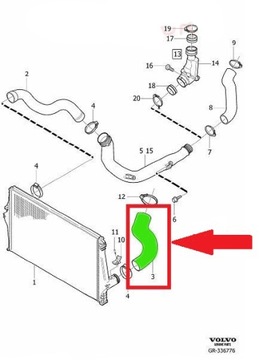 ШЛАНГ ТУРБОИНТЕРКУЛЕРА VOLVO XC70 2.4 D5