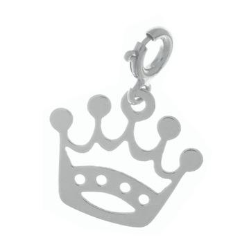 ZAWIESZKA SREBRNA KORONA CHARMS WISIOREK SREBRO 925