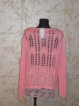 KappAhl - ażurowy różowy sweter - bluzka - 40/42