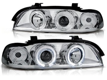 Lampy przód BMW E39 RINGI CHROM LED Angel Eyes mnl