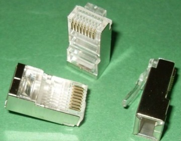 Вилка 8p8c RJ45 RJ-45 ЭКРАНИРОВАННАЯ комплект 20 шт FV(0665)