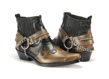 Ковбойские сапоги с цепочкой, модель 630 кожа НОВИНКА!!