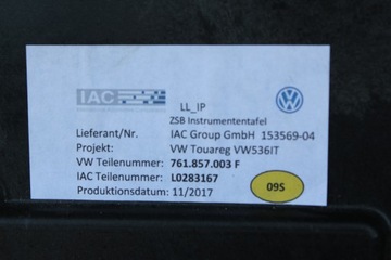 DESKA ROZDĚLOVAČE VW TOUAREG III 761857003F