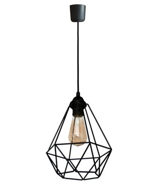 Lampa sufitowa wisząca żyrandol zwis DIAMENT LOFT czarny biały lampy led