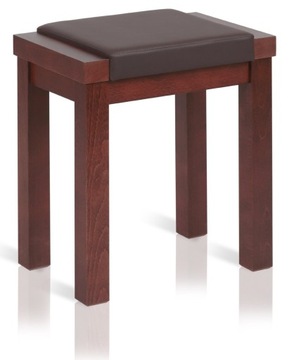 Taboret DREWNIANY LINEA stołek miękkie siedzisko