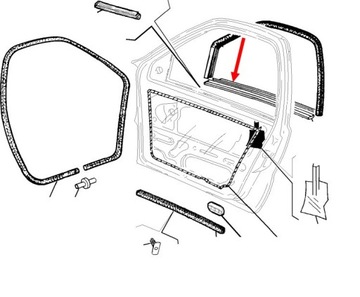 USZCZELKA SZYBY DRZWI LEWA ZEWNĘTRZNA FIAT PALIO