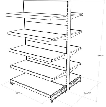 MAGO SHOP SHELF, металлическая гондола, 170/125/102