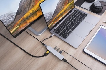 Концентратор USB-C HyperDrive 6-в-1 4K HDMI, серебристый