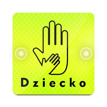 DZIECKO NEON ODBLASK NA AUTO SAMOCHÓD PRZYSSAWKI