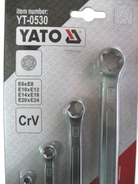 НАБОР КОЛЬЦЕВЫХ КЛЮЧЕЙ YATO TORX E6-E24 4CZ YT-0530