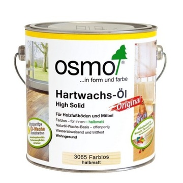 OSMO HARD WAX OIL ORIGINAL OIL 3065 ПРОЗРАЧНОЕ ПОЛУМАТОВОЕ 0,75л