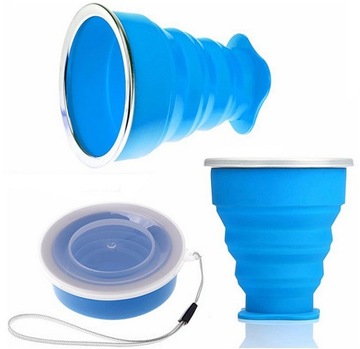 ТУРИСТИЧЕСКАЯ КРУЖКА СИЛИКОНОВАЯ СКЛАДНАЯ ПОРТАТИВНАЯ PL! р