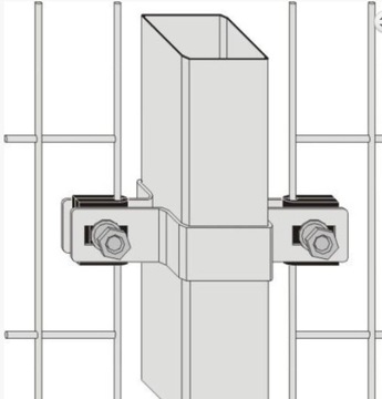 Промежуточный зажим для стального оцинкованного профиля 60х40 для панельного забора