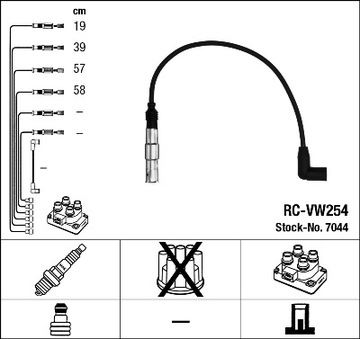 КАБЕЛИ ЗАЖИГАНИЯ NGK RC-VW254 AUDI A3 A4 GOLF 4