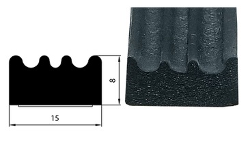 Уплотнитель оконный СД-84 15х8 Черный