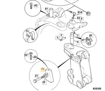 JCB 3CX 4CX 332/D8633 упор рычага