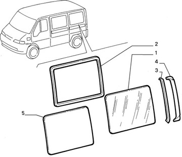Неподвижное боковое стекло заднее правое Fiat Ducato 94-06