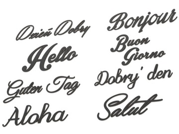 Napisy 3D drewniane na ścianę - Dzień dobry Hello