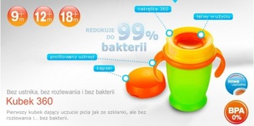 Kubek niekapek LOVI 360 JUNIOR 250 ml 12m+ RETRO